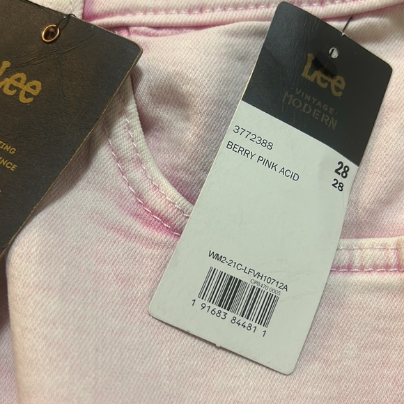 LEE x Free People Denim Bermuda Shorts - Berry Pink Acid - Picture 5 of 8